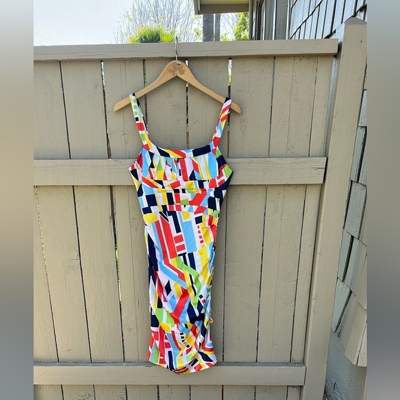 Rubber Ducky Productions, Inc. Dresses & Skirts - NWT Rubber Ducky Productions Geometric Print Bodycon Dress Wedding Guest Party S